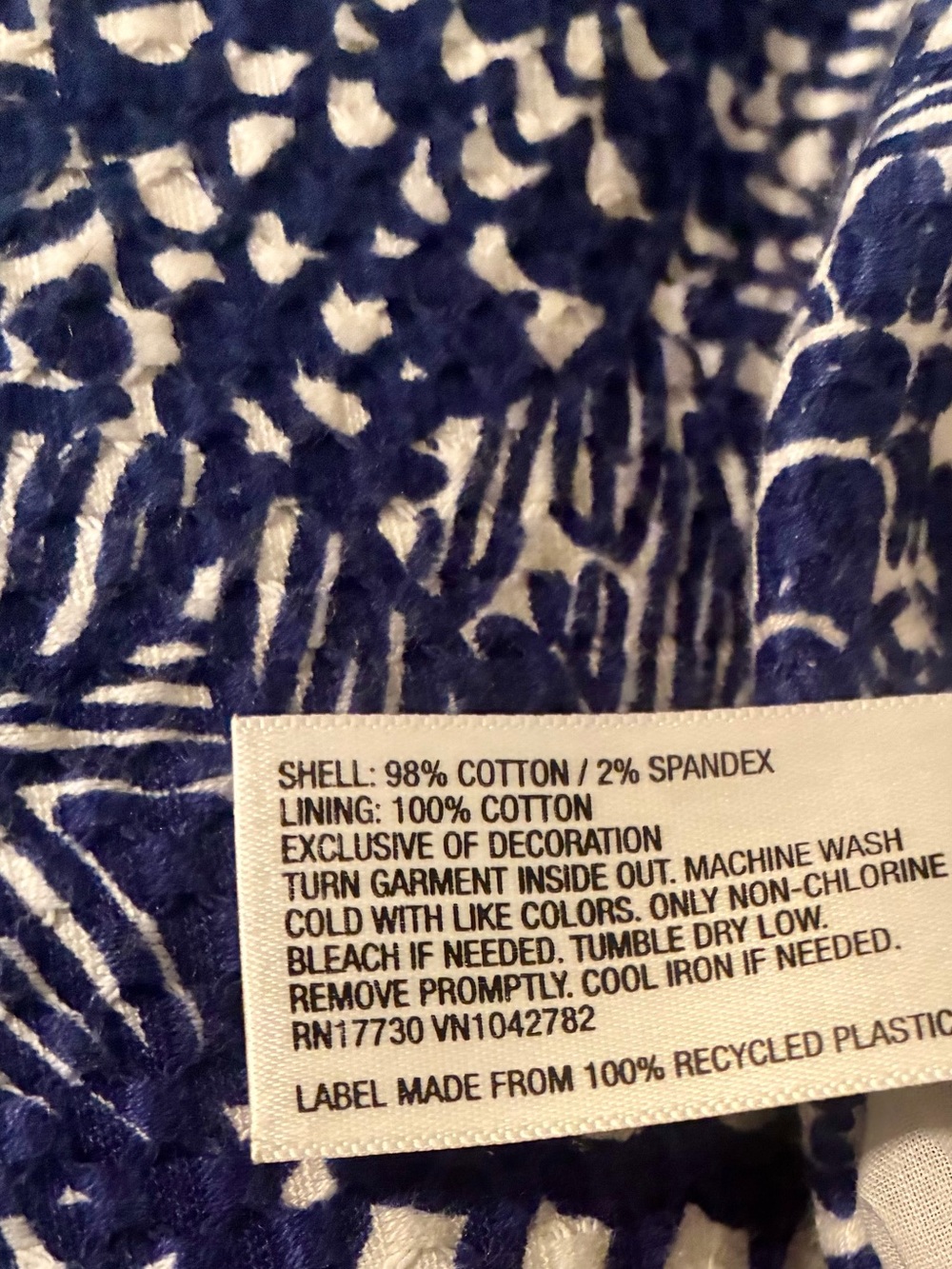 Lilly Pulitzer Navy and White Crochet-Trim Shift Dress - Picture 10 of 10